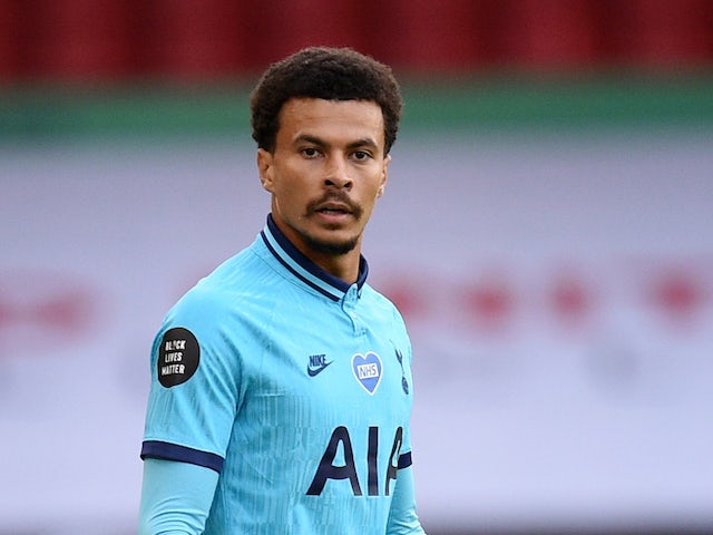 Tottenham Hotspur midfielder Dele Alli and his moustache pictured on July 2, 2020