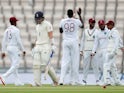 England's Ollie Pope trudges off after having his wicket taken against West Indies on July 9, 2020