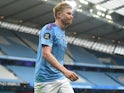 Kevin De Bruyne in action for Manchester City on July 8, 2020
