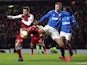 Florian Kamberi in action for Rangers with Braga's Paulinho in the Europa League on February 20, 2020