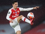 Hector Bellerin in action for Arsenal on July 7, 2020