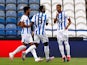 Huddersfield Town's Chris Willock celebrates scoring against West Bromwich Albion in the Championship on July 17, 2020