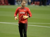 Jan Oblak warms up for Atletico Madrid on July 11, 2020