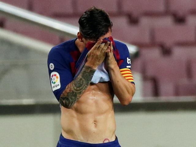 An upset Lionel Messi on July 16, 2020