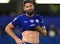 Olivier Giroud in action for Chelsea on July 14, 2020