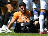 Pedro Neto sits injured for Wolves on July 12, 2020