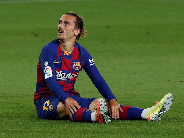 Antoine Griezmann in action for Barcelona on July 8, 2020