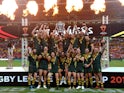Australia celebrate winning the Rugby League World Cup in December 2017