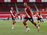 Southampton's Che Adams celebrates scoring against Sheffield United in the Premier League on July 26, 2020