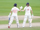England batsmen Ollie Pope and Jos Buttler in action during the third Test against West Indies on July 24, 2020