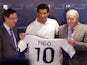 Luis Figo is unveiled by Real Madrid after moving from Barcelona in July 2000