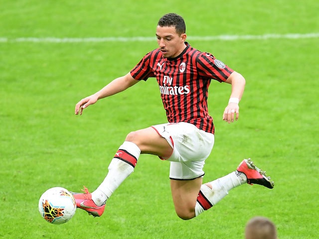 Ismael Bennacer in action for Milan on March 8, 2020