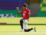 Jesse Lingard in action for Manchester United on June 27, 2020
