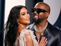 Kim Kardashian and Kanye West pictured at the Vanity Fair Oscars party on February 9, 2020