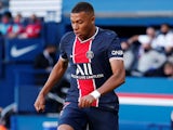 Kylian Mbappe in action for PSG on July 21, 2020