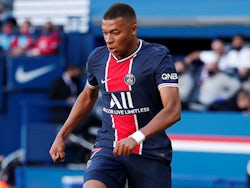 Kylian Mbappe in action for PSG on July 21, 2020