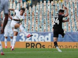 Leeds United's Ben White scores against Charlton Athletic on July 22, 2020