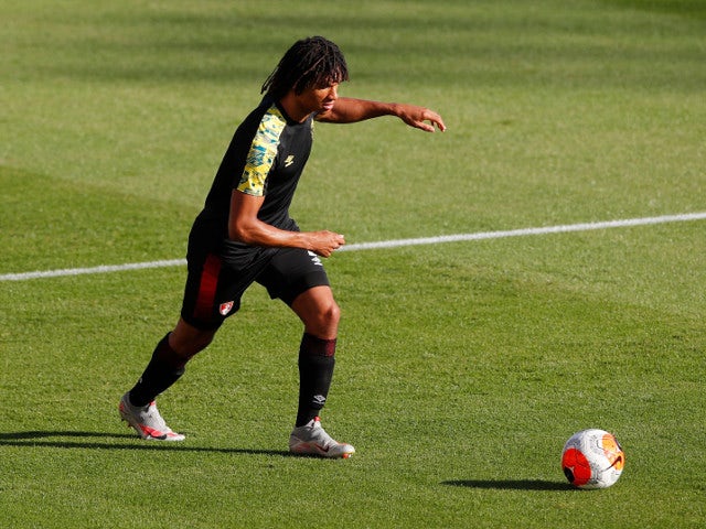 Bournemouth defender Nathan Ake warms up before the game on July 12, 2020
