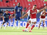 Arsenal's Pierre-Emerick Aubameyang scores against Chelsea in the FA Cup final on August 1, 2020