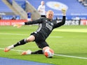 Kasper Schmeichel in action for Leicester City on July 16, 2020