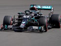 Mercedes driver Lewis Hamilton in action during practice for British Grand Prix on August 1, 2020