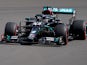 Mercedes driver Lewis Hamilton in action during practice for British Grand Prix on August 1, 2020
