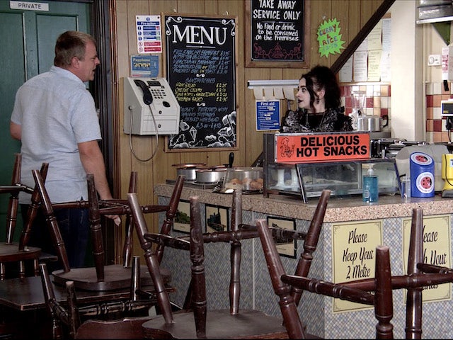 Steve causes a scene in the cafe on Coronation Street on August 12, 2020