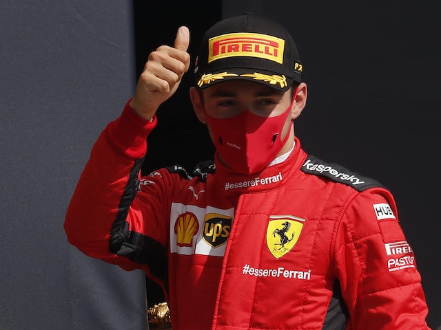 Charles Leclerc at top of second practice in Monaco