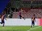 Barcelona's Lionel Messi celebrates scoring against Napoli in the Champions League on August 8, 2020