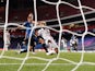Paris Saint-Germain's Eric Maxim Choupo-Moting scores against Atalanta BC in the Champions League on August 12, 2020