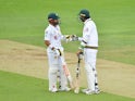 Pakistan's Mohammad Abbas and Mohammad Rizwan in action against England on August 14, 2020