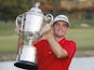 Keegan Bradley celebrates winning the US PGA Championship in 2011