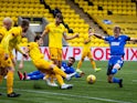 Rangers defender Filip Helander gets a shot away in the Scottish Premiership clash with Livingston on August 16, 2020