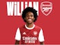 A shot of Willian being announced for Arsenal