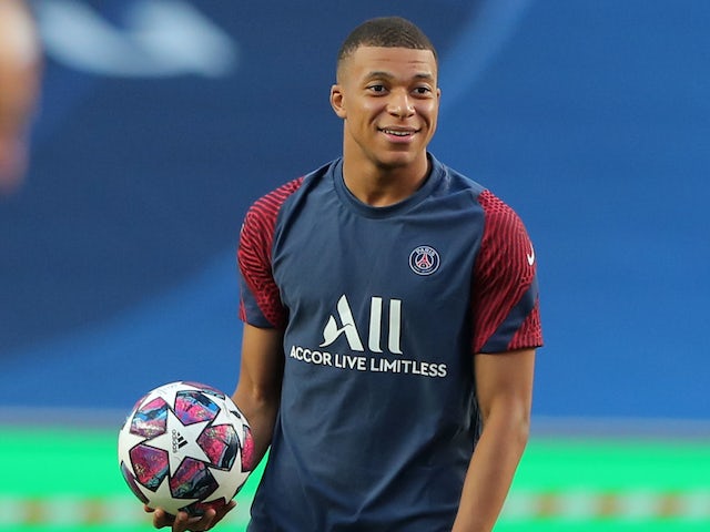 Paris Saint-Germain forward Kylian Mbappe pictured on August 22, 2020