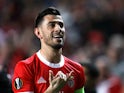 Benfica's Pizzi celebrates scoring against Shakhtar Donetsk in the Europa League in February 2020