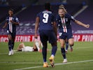 PSG Women's Signe Bruun celebrates scoring against Arsenal on August 22, 2020