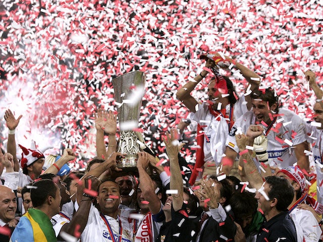 Sevilla celebrate winning the Europa League in 2006
