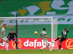 Ferencvaros's David Siger scores against Celtic in the Champions League on August 26, 2020