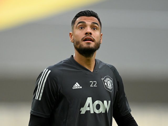Manchester United goalkeeper Sergio Romero pictured in August 2020