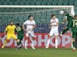 Republic of Ireland's Shane Duffy scores against Bulgaria in the UEFA Nations League on September 3, 2020
