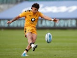 Jacob Umaga converts a try for Wasps in their Premiership clash with Bath on August 31, 2020