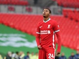 Liverpool's Rhian Brewster reacts after missing a penalty in the Community Shield shootout against Arsenal in August 2020