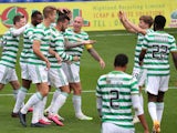 Celtic players celebrate Shane Duffy's goal against Ross County on September 12, 2020