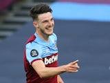 Declan Rice pictured for West Ham United in July 2020