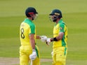 Glenn Maxwell and Mitch Marsh in the middle during Australia's ODI with England on September 11, 2020