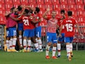 Granada players celebrate scoring against Athletic Bilbao on September 12, 2020