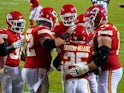Kansas City Chief players celebrate a touchdown against Houston Texans on September 11, 2020