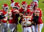Kansas City Chief players celebrate a touchdown against Houston Texans on September 11, 2020