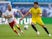 Borussia Dortmund's Giovanni Reyna in action with RB Leipzig's Kevin Kampl in the Bundesliga on June 20, 2020